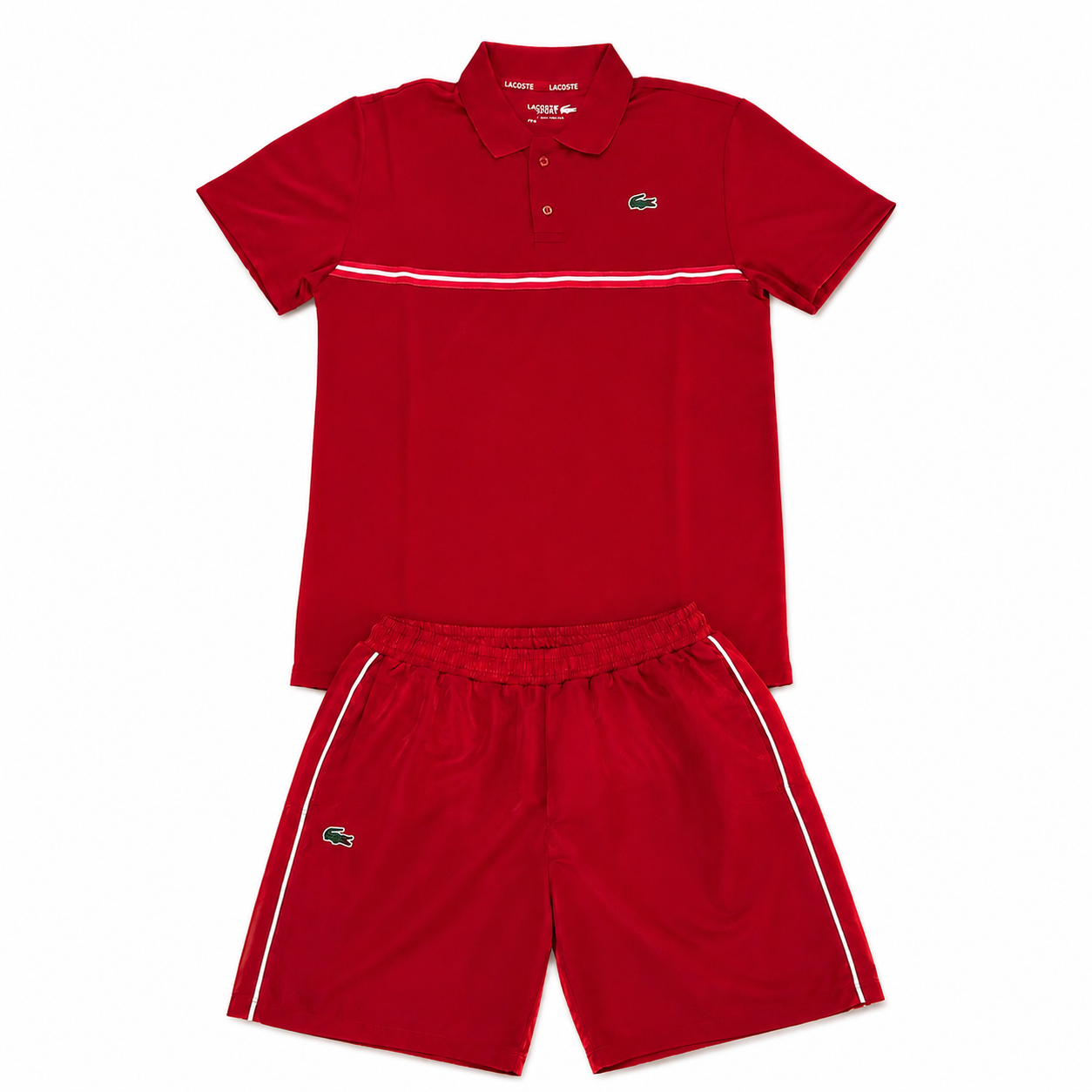Ensemble Polo Short Lacoste Rouge